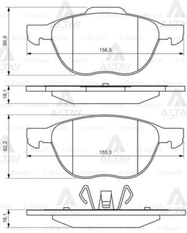 FREN BALATA MAZDA 3 03-08 / PRIMERA 03= / C5 / C-MAX / FOCUS / VECTRA C / S-40 / C-70 ÖN