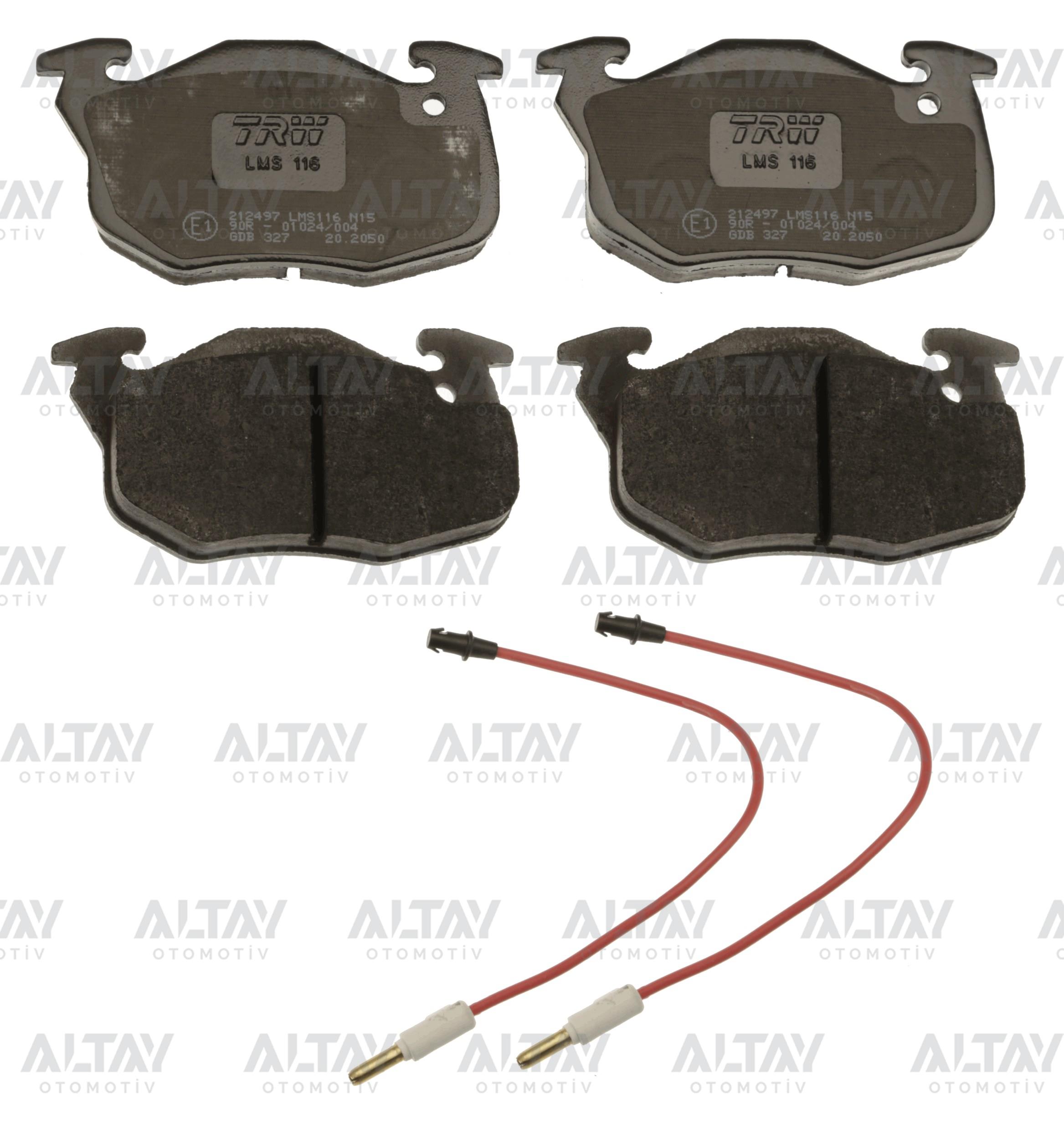 FREN BALATA R9   85-00 / R11 83-95 / R19 88-01 / EXPRESS 85-98 / CLIO I 90-98 FİŞLİ ÖN