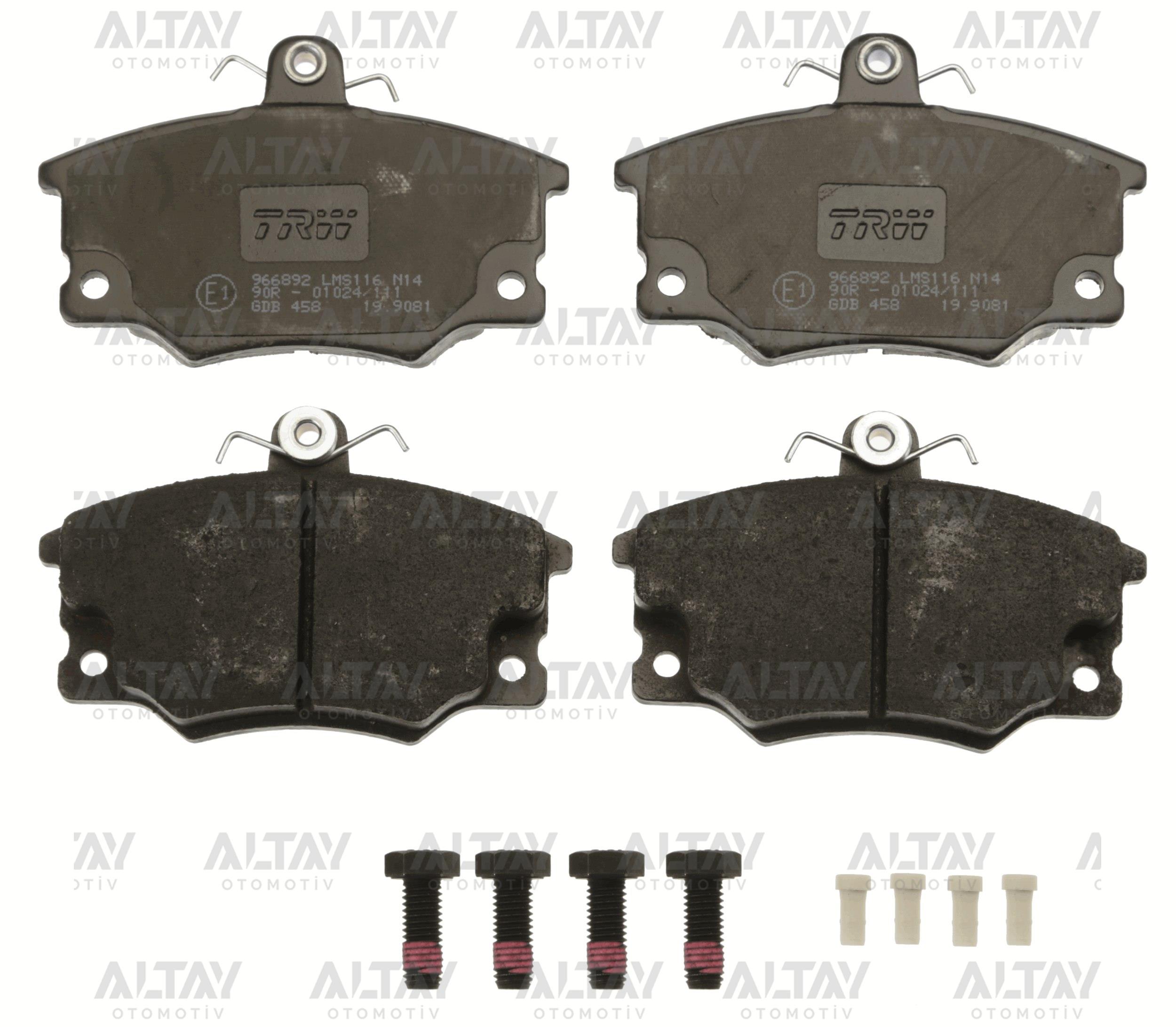 FREN BALATA TEMPRA  92-99 / TIPO 90-00 / UNO 70 94-00 / ALFA 145 94-01 / ALFA 146 94-01 ÖN