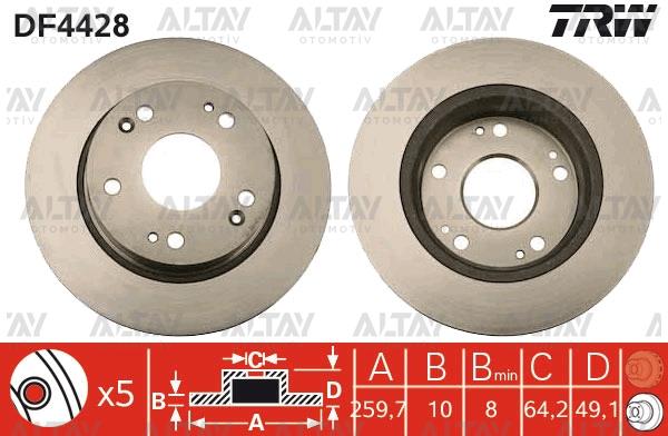FREN DİSKİ ACCORD 03-08 / CIVIC 02-07 TYPE-R / ARKA DÜZ 260-5 (SET)