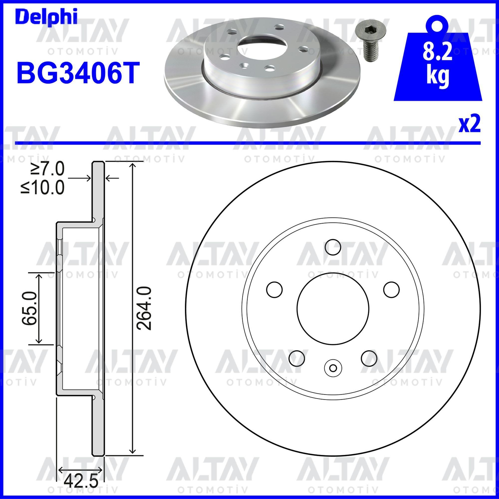 FREN DİSKİ ASTRA G  98-07 / ASTRA H 04-10 / MERIVA A 03-10 ARKA DÜZ 264-5 (SET)