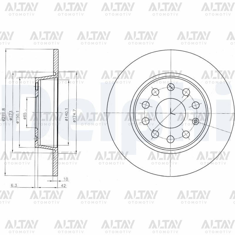 FREN DISKI CADDY / GOLF / JETTA / A3 / LEON 10= / ARKA 272mm (SET)