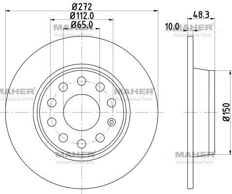 FREN DİSKİ CADDY / GOLF / JETTA / A3 / LEON 10= / ARKA 272mm
