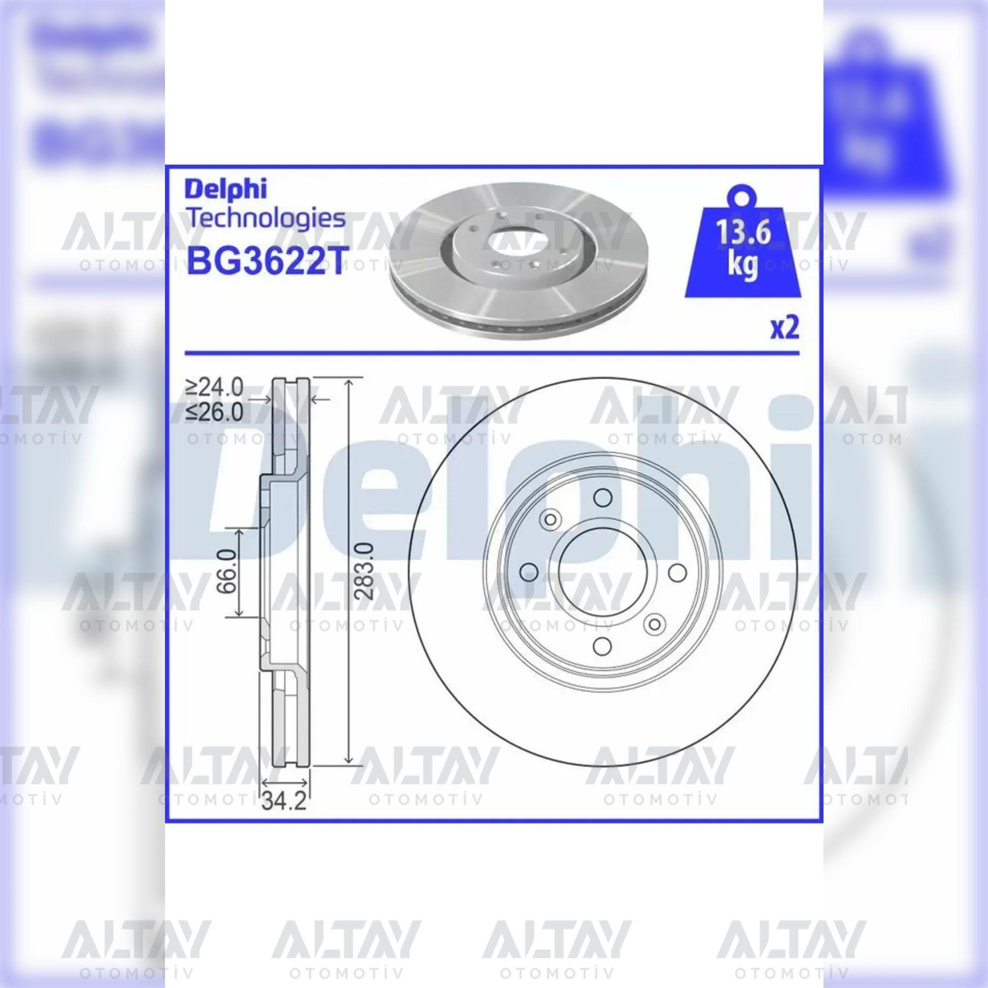 FREN DİSKİ CORSA F / CROSSLAND X / C4 / 207 / 307 / PARTNER / TEPEE ÖN HAVALI 283-4 (SET)