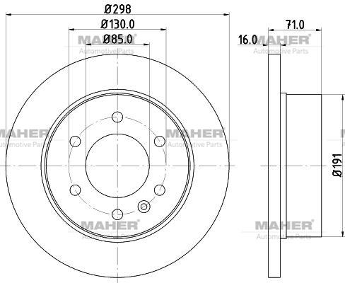 FREN DİSKİ CRAFTER 06-17 / SPRINTER 06-17 W906 / ARKA DÜZ TEK TEKER 3.5 TON 298-6