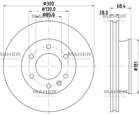 FREN DİSKİ CRAFTER 06-17 / SPRINTER 06-17 W906 / ÖN HAVALI TEK TEKER 300-6