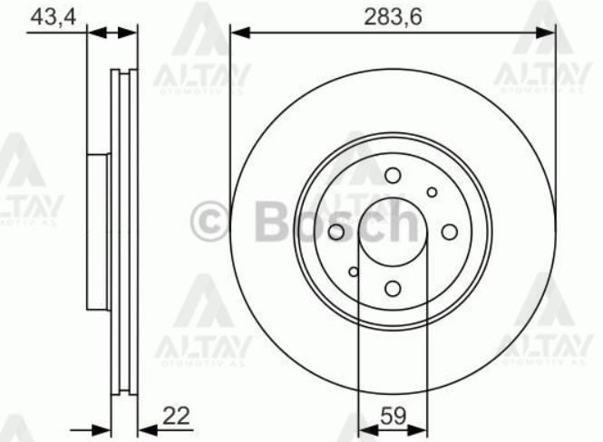 FREN DİSKİ DOBLO 01-10 / LINEA 07= / ÖN HAVALI 1.4 T-JET 284-4
