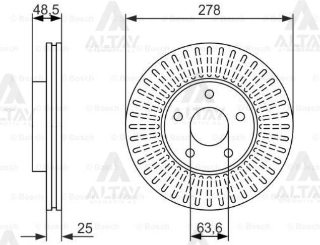 FREN DİSKİ FOCUS C-MAX 04= / VOLVO S40 04-10 / ÖN HAVALI 278-4