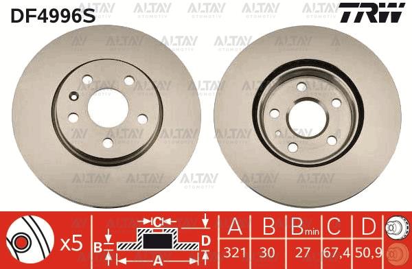 FREN DİSKİ INSIGNIA A 08-17 / ÖN HAVALI 17 JANT 321-5 (ADET FİYAT)