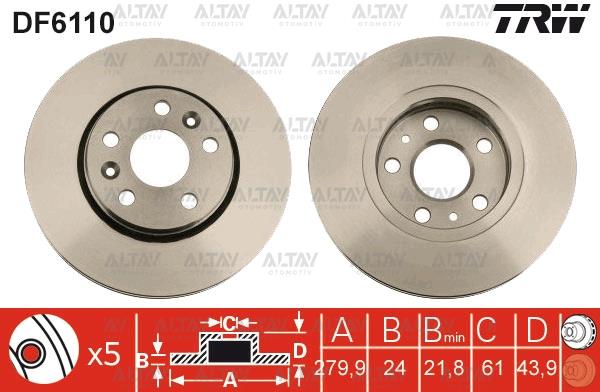FREN DİSKİ KANGOO II 08= / CITAN 12= / ÖN HAVALI 280-5 (SET)