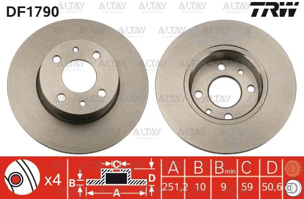 FREN DİSKİ LINEA 07= / BRAVO II 07= / STILO 01-10 / ARKA DÜZ 251-4 (SET)