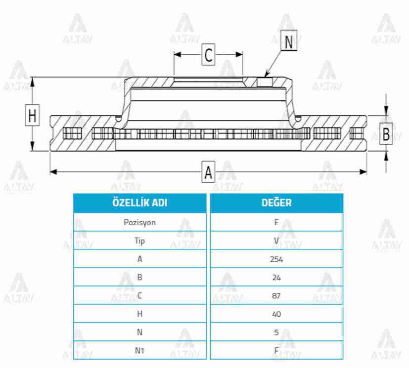 FREN DİSKİ STAREX  97-02 / ÖN HAVALI 254-5