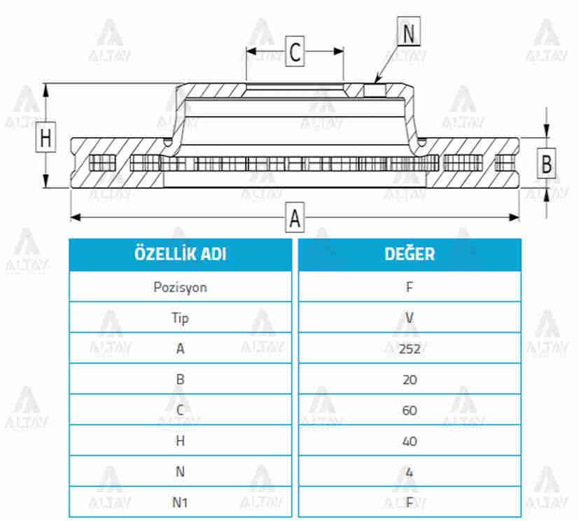 FREN DİSKİ SWIFT 06-10 4x4 / SPLASH 05-13 / ÖN HAVALI 251-4