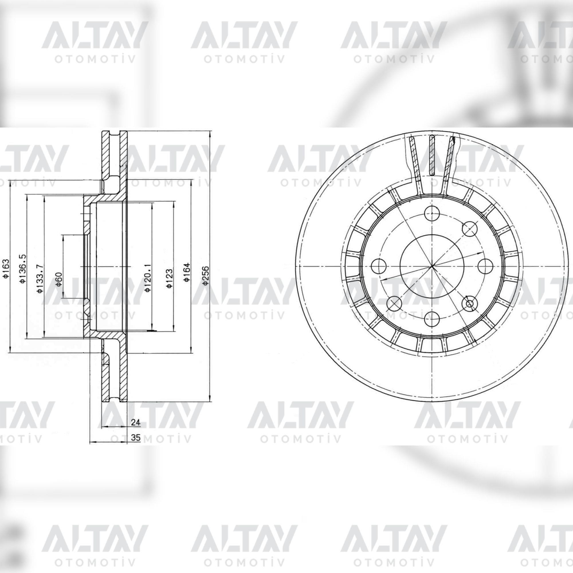 FREN DİSKİ VECTRA A    88-95 / VECTRA B 96-03 / ASTRA F 91-98 / CORSA C 00-06 / ÖN HAVALI 256-4(SET)