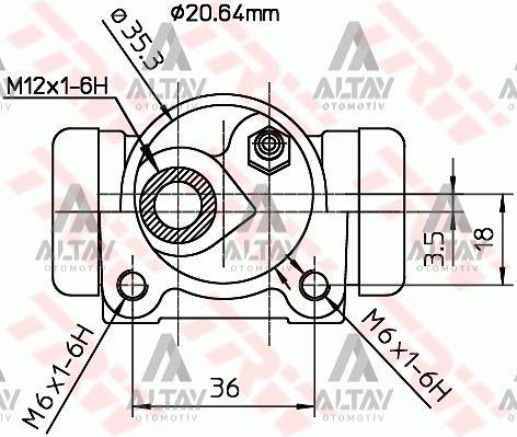 FREN SİLİNDİRİ 206 98-08 / C-ELYSEE 12= / 301 12= 1.6 HDI DÖKÜM 20,64mm ARKA SOL