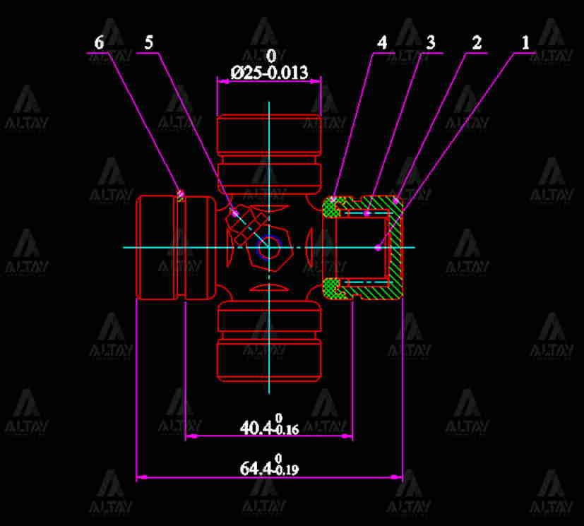 İSTAVROZ MAFSAL (ŞAFT) CARRY  90-98 / DAMAS (64mm X 25mm İÇTEN SEGMAN)