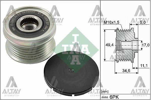 KASNAK ŞARJ DİNAMO GOLF5 / JETTA / PASSAT / POLO / A3 / LEON 04= BSE-BLF-BLG-CAXA-CAVA-CBZB-CBZC 1.2 TSİ-1,4 TSİ-1.6-1.6 FSİ