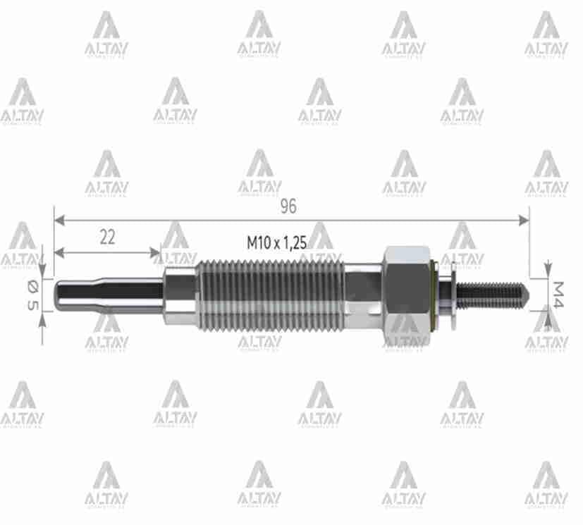 KIZDIRMA BUJİSİ (ISITMA) L-300  99-08 / L-200 / H-100 / PICKUP TD-25 / TD-27 / BMC 11V.