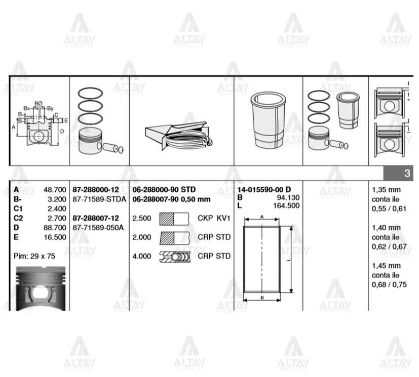 PİSTON SEGMANLI H-100  94-96 / L-300 87-97 0.50