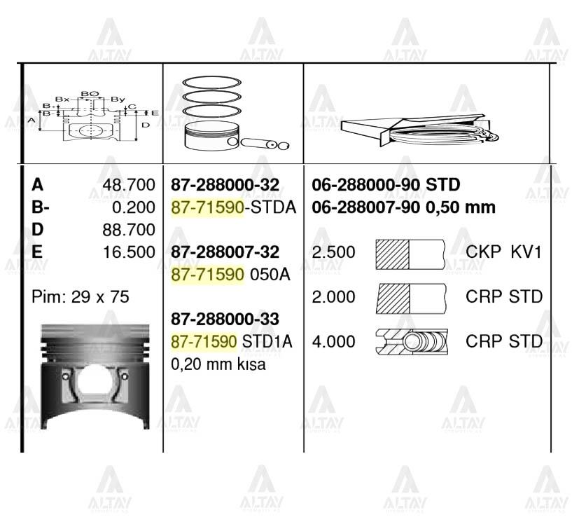 PİSTON SEGMANLI L-300 98- 050