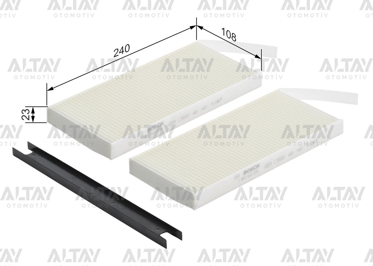 POLEN FİLTRESİ KANGO II / MASTER III / MOVANO B 08= ÇİFTLİ KARBONSUZ