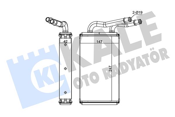 RADYATÖR KALORİFER FORD TRANSIT (V347) 2.2/2.4/3.2TDCI 06= (NAC) [BRAZING AL/AL] [247X147X42] KALOR