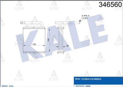 RADYATÖR KALORİFER H-100 MİNİBÜS 94-05 KLİMALI ÖN BRAZING