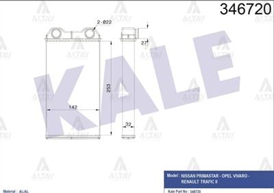 RADYATÖR KALORİFER TRAFIC II 01-14 / VIVARO 02-14 / BRAZING
