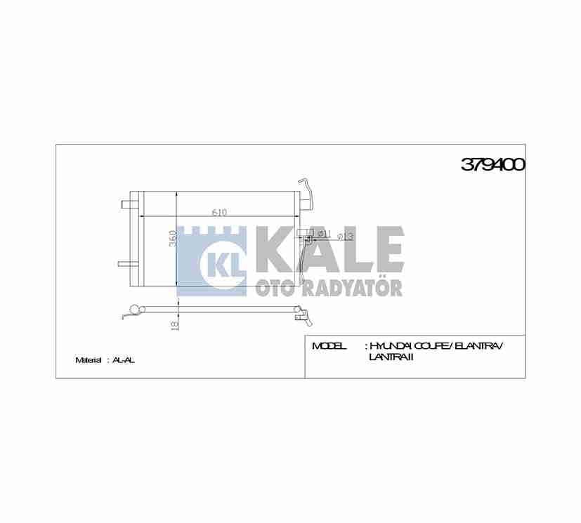 RADYATÖR KLİMA ELANTRA 01-07 590x363x18
