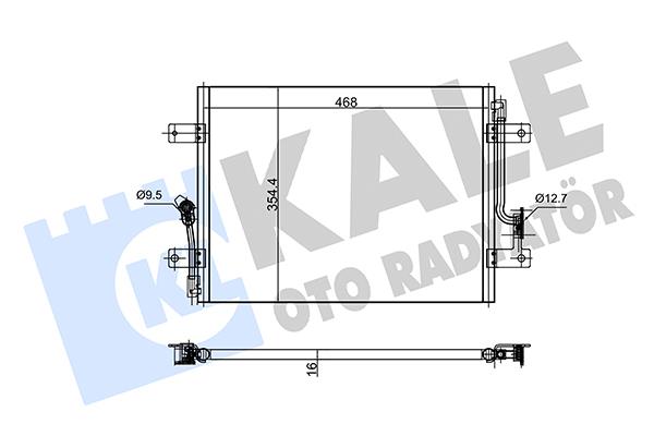 RADYATÖR KLİMA FIAT PALIO ; PALIO WEEKEND 1.2 99= (AT/MT) KURUTUCUSUZ [BRAZING AL/AL] [448X355X16]