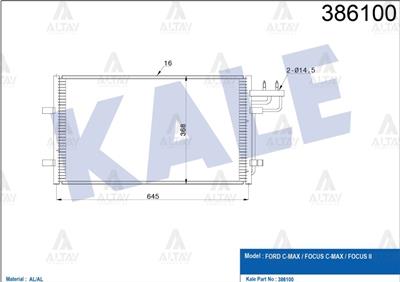 RADYATÖR KLİMA FOCUS II 04-11 1.4-1.6TDCI-1.6TI-1.8TDCI-2.0TDCI-2.0 / C-MAX 07-11 1.0-1.6-1.6TDCI