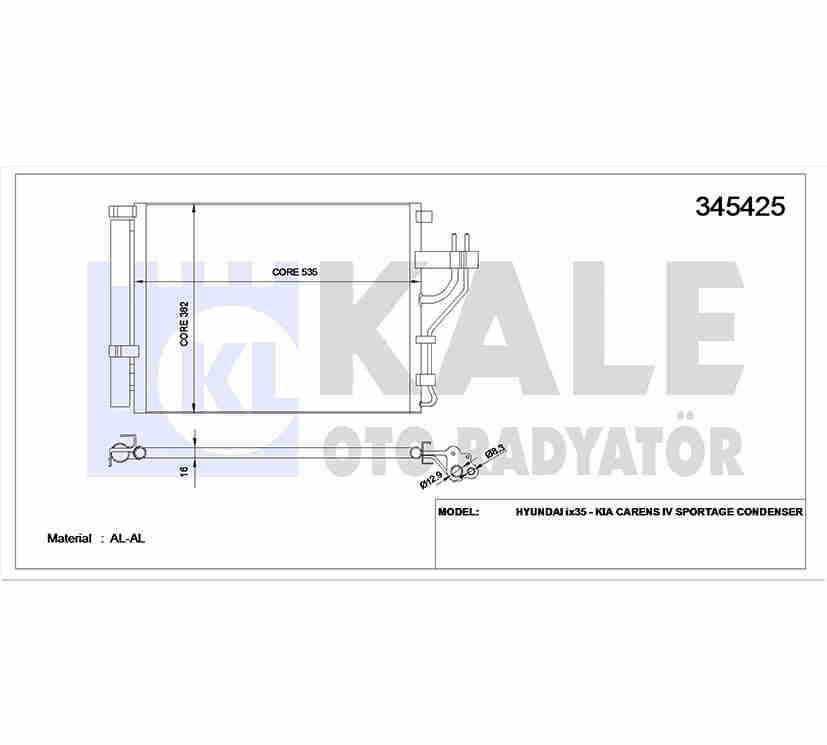RADYATÖR KLİMA IX-35 10-15 / SPORTAGE 11-15 2.0 DİZEL