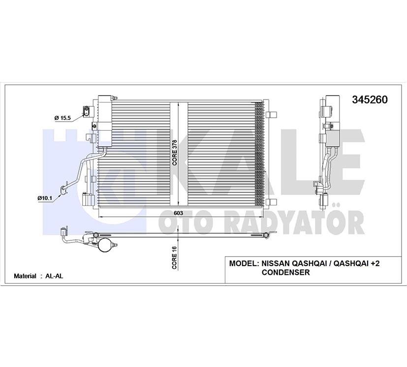 RADYATÖR KLİMA QASHQAI 07-13 1.5 DCI