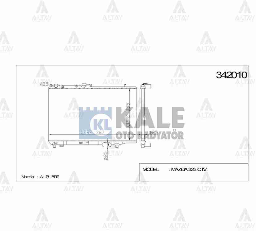 RADYATÖR SU 323 90-95 1.6 SEDAN M-T 26mm BRAZING