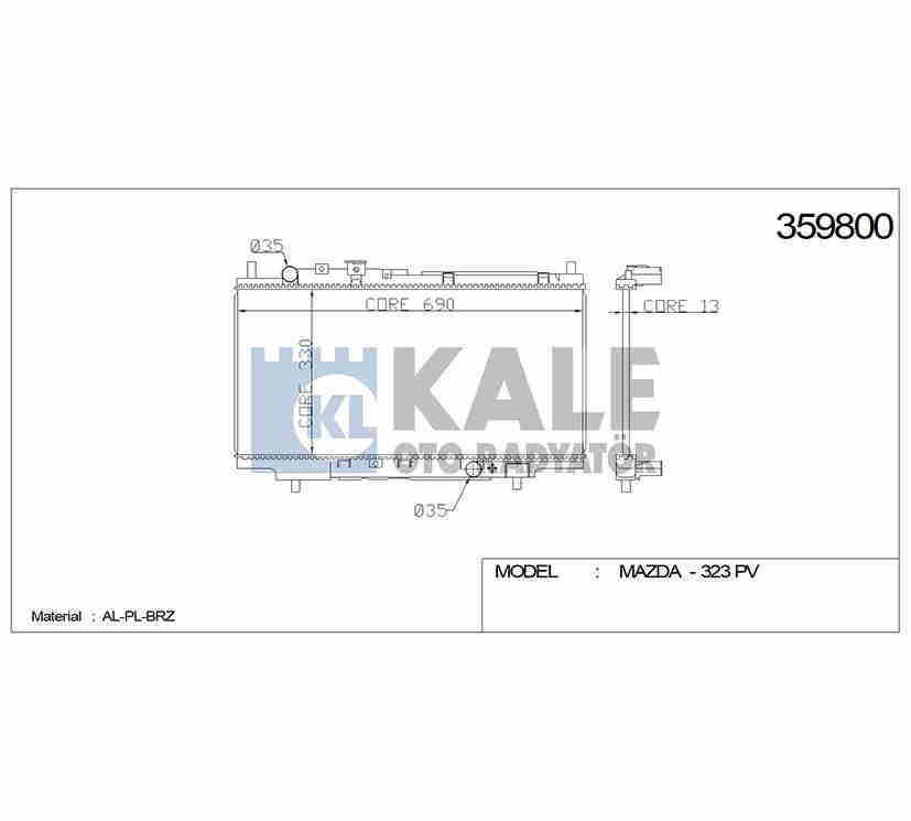 RADYATÖR SU 323 95-98 1.5/1.8 FAMILIA M-T BRAZING