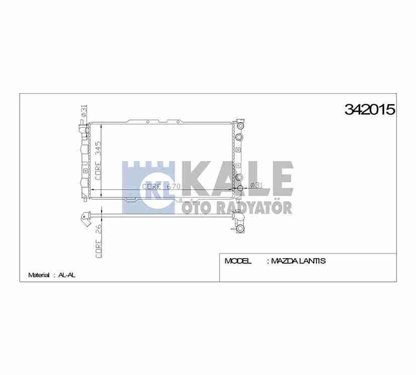 RADYATÖR SU 323 95-98 1.8 LANTIS A-T BRAZING