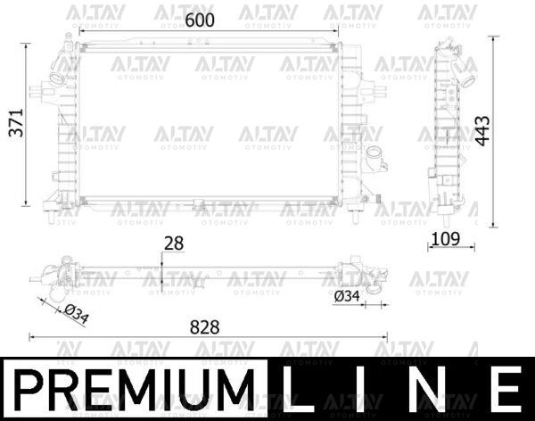 RADYATÖR SU ASTRA H / ZAFIRA B  Z13DTH-A17DTR-Z17DTR-Z17DTH-Z19DTH    M-T BRAZING