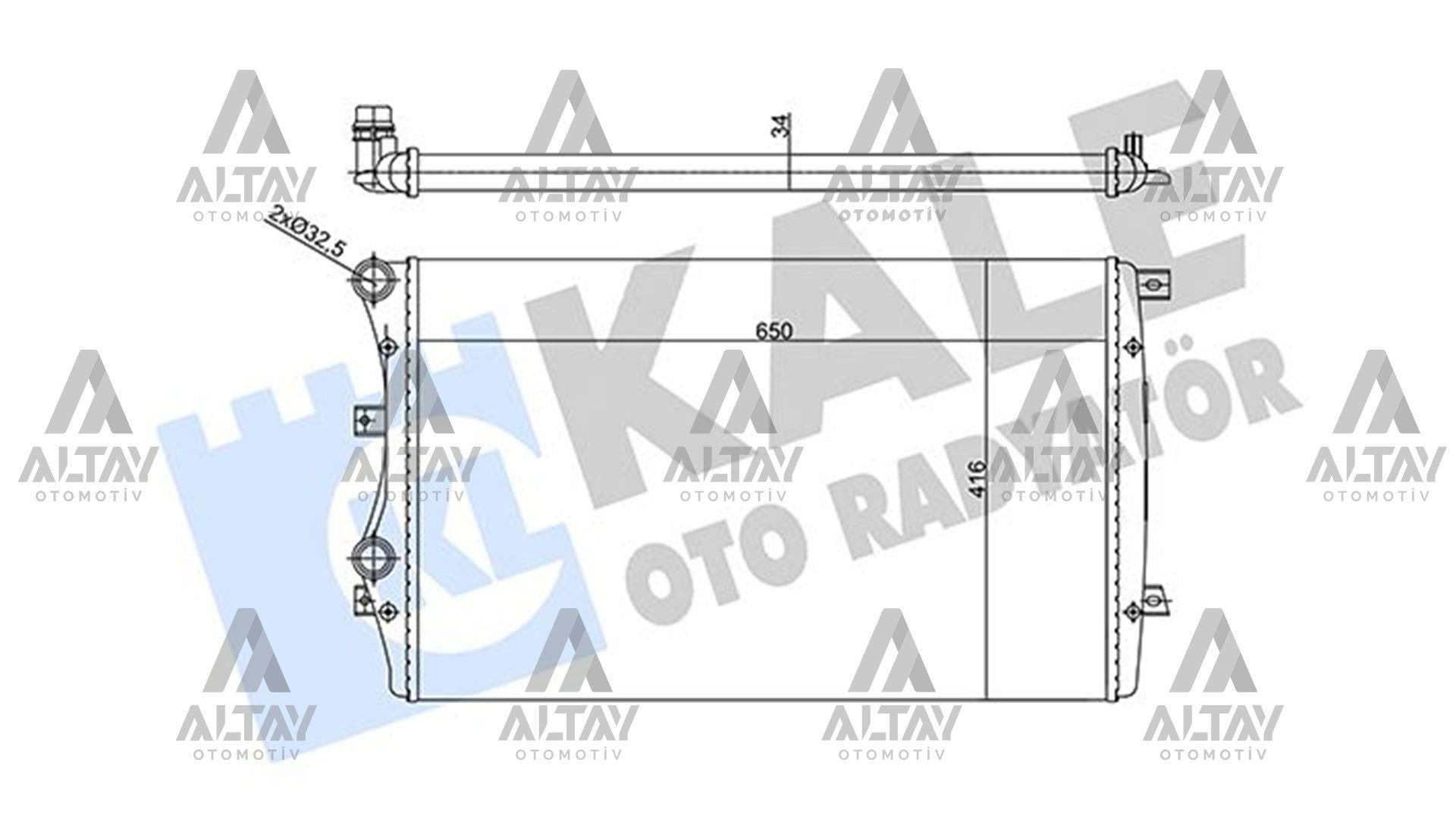 RADYATÖR SU CADDY / OCTAVIA / LEON / GOLF5 / PASSAT 04-10 CAXA-BMY-BJB-BXE-BKC 1.4 TSI-1.9 TDI MEKANİK