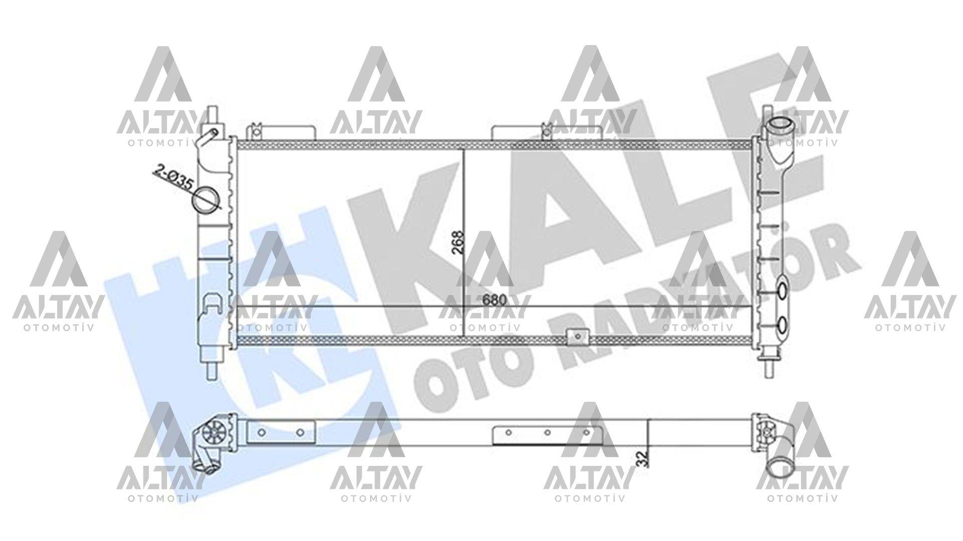 RADYATÖR SU COMBO B 94-01 / CORSA B 93-00 / TIGRA A 94-00 / 1.2-1.4-1.6 M-T KLİMALI MEKANİK