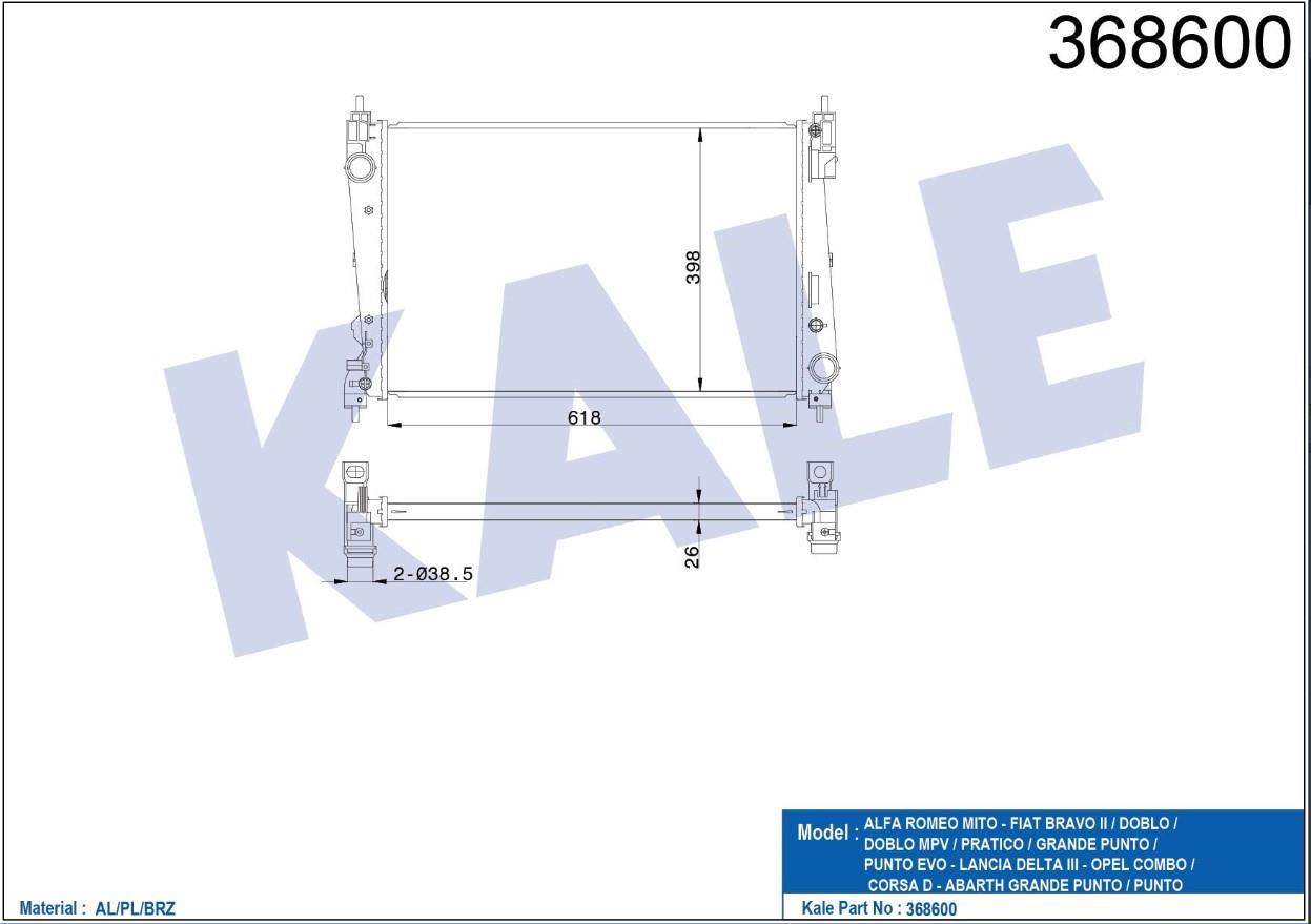 RADYATÖR SU DOBLO / CORSA D / GRANDE PUNTO / Z13DTH-A13DTE-Z13DTE-A16LER-B16LER M-T MEKANİK
