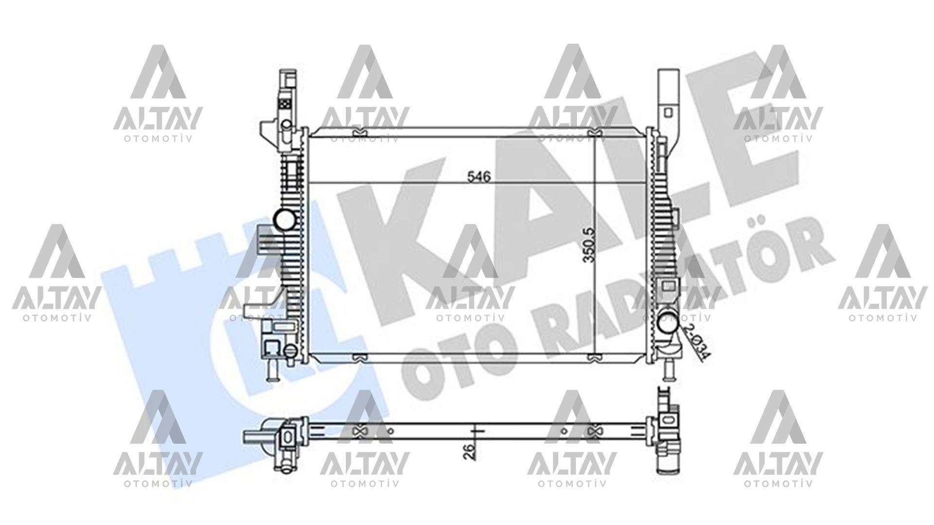 RADYATÖR SU FOCUS III 14= / C-MAX II 15= / TORUNEO - TRANSIT CONNECT 15= / KUGA II 16= 1.5 TDCI (AT) BRAZING