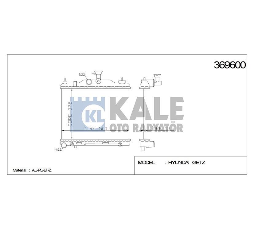 RADYATÖR SU GETZ 03-11 BENZİNLİ A-T BRAZING