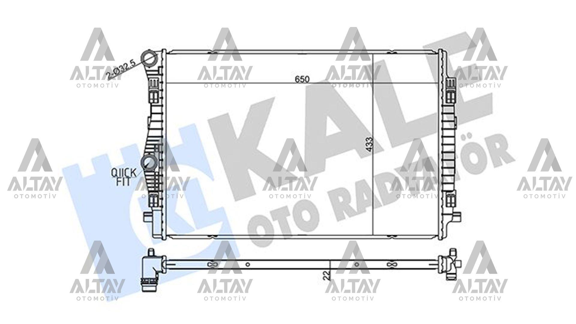 RADYATÖR SU GOLF7 / PASSAT / A3 / LEON 13= CMBA-CPVA-CHPA-CPTA-CRLB-DFCA-DDAA 1.4TSI-2.0TDI BRAZING