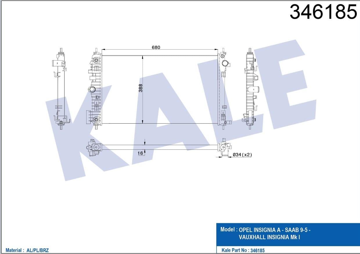 RADYATÖR SU INSIGNIA 08= / 2.0 T A-T BRAZING