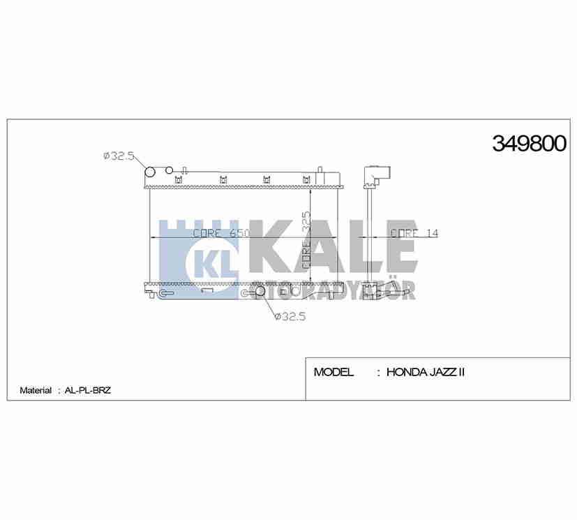 RADYATÖR SU JAZZ 02-08 (BÜYÜK TİP) 16mm A-T BRAZING