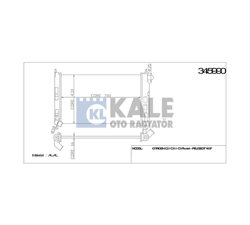 RADYATÖR SU LANCER 08= / ASX 10= / OUTLANDER 06-13 / PEUGEOT 4007 4008 DİZEL 698x408x26 (MT) BRAZING