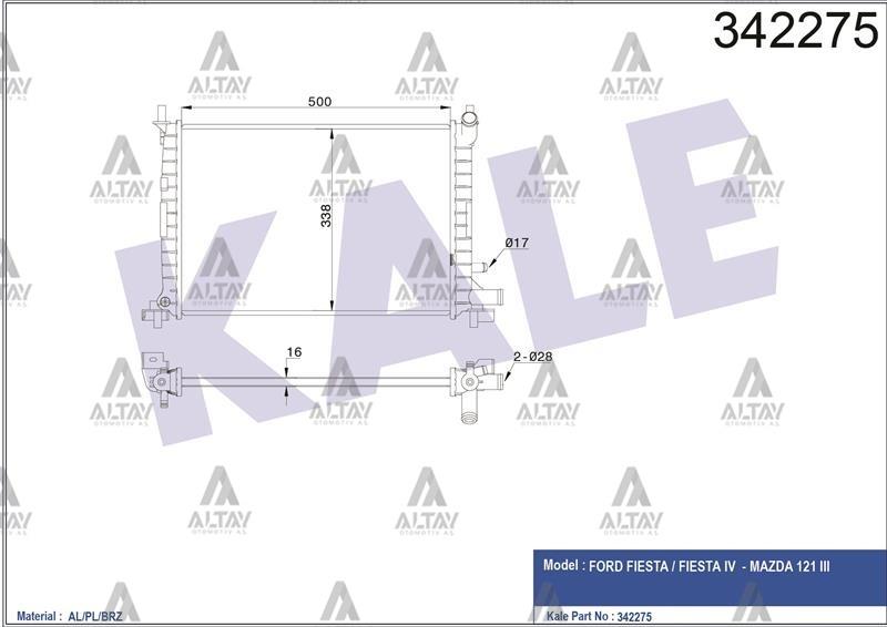 RADYATÖR SU MAZDA 121 95= 1.3 M-T BRAZING