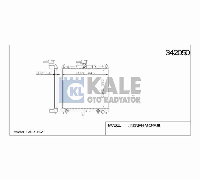 RADYATÖR SU MICRA 03-10 / 1.2 - 1.4 / NOTE 1.6 KLİMASIZ A-T BRAZING
