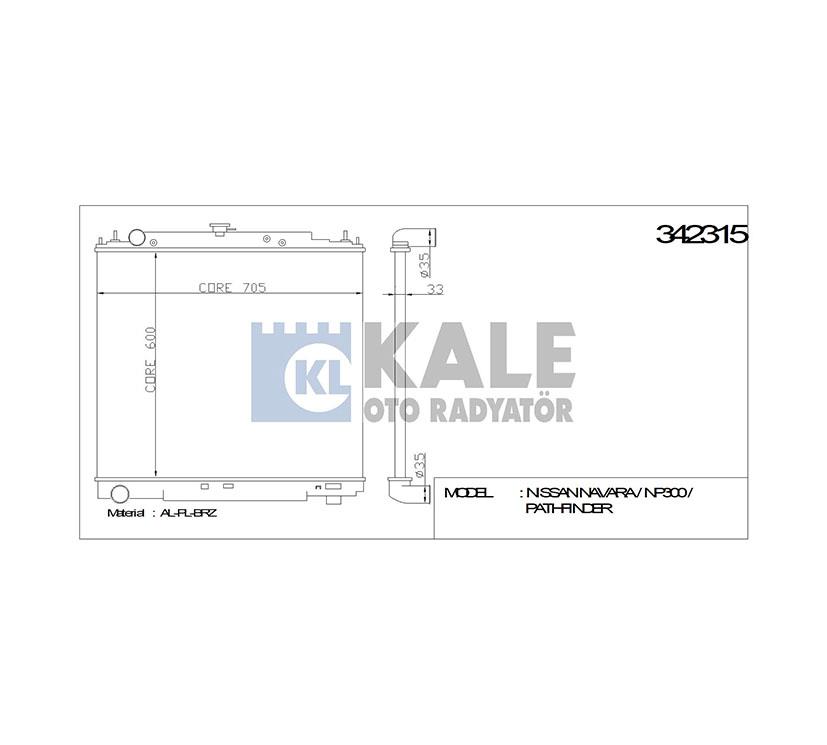 RADYATÖR SU PICKUP 06= NAVARA M-T BRAZING