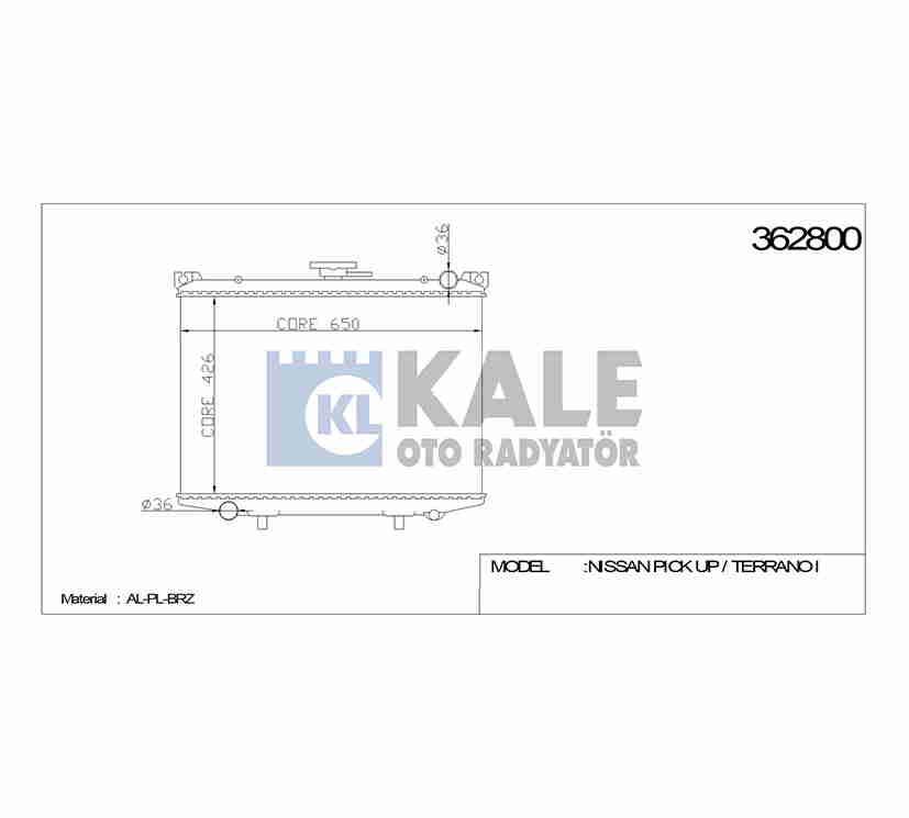 RADYATÖR SU PICKUP 86-97 D-21 / TERRANO 89-96 26mm M-T BRAZING